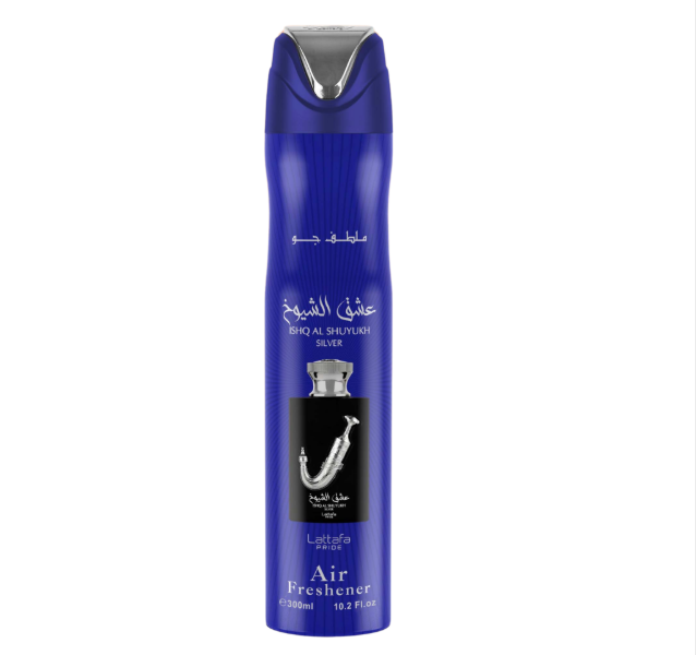 Ishq al shuyukh Silver 300ml Air Freshener by Lattafa Pride (Pack of 12)